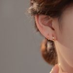 S925 Sterling Silver Plated 14K Gold Spiral Wave Double Ear Holes Ear Ring Simple Geometric Cold Wind Versatile Earrings Ouni Na
