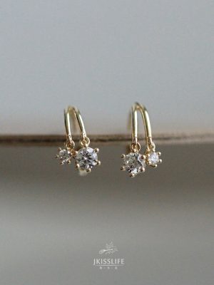 All-in-one S925 Sterling Silver 14K Gold Plated Ear Buckle with Zirconium Diamond Simple All-match Cute Mini Shiny Ear Ring Female HME