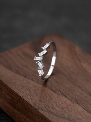 S925 Sterling Silver Micro-inlaid Zircon Irregular Ring Simple Fashion Personalized High-grade Ring