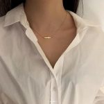 S925 Sterling Silver Gold Plated Simple Cross Necklace Women's Light Luxury All-match Commuter Clavicle Chain Ouni Na