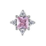 color: Four Mangxing Sugar Earrings [Pink Zirconium]/Single