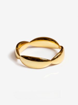 S925 silver plated 18k gold ring plain ring bamboo shape minimalist ins style HME