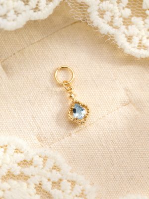 S925 Sterling Silver Aquamarine Pendant Women's Japanese Style Light Luxury Fashion Necklace Accessories Design Joker Jewelry Wholesale