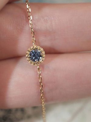 Secret Realm ~ S925 Sterling Silver Plated 18K Gold Retro Light Luxury Klein Blue Zircon Bracelet Exquisite Daily Commute HME
