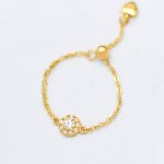 color: Round Diamond -14K Gold / size: Push-pull adjustable