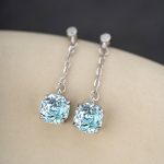 color: Blue Zirconium Rose Cut / Style: white gold