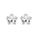 color: Flower Stud Earrings [Silver]] / Style: 4mm