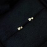Spice Girls 925 Sterling Silver Plated 18K Gold Square Diamond Zircon Mini Ear Nail Ear Bone Nail Design Stacked Wear Neutral Minimalist