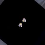 color: Colored Diamond Stud Earrings-Silver