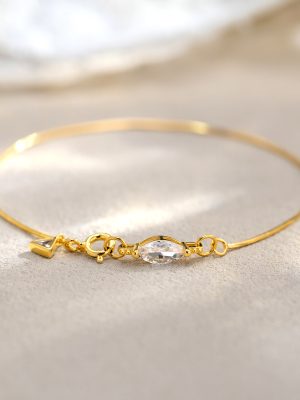 S925 Sterling Silver Light Luxury Horse Eye Bracelet Women's Fashion All-match Design Snake Bone Chain Commuter All-match Hand Jewelry