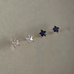 color: 14K gold-white five-pointed star
