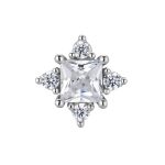 color: Four Mangxing Sugar Earrings [White Zirconium]/Single