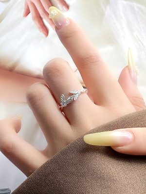 S925 Sterling Silver Sweet Butterfly Ring Women's Mori Sweet Elegant Design Simple Opening Adjustable Ring