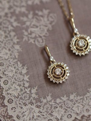 Destiny Compasses 925 Sterling Silver Plated 18K Gold Necklace Small Zircon Mini Retro Disc High-grade Japanese Style Pendant