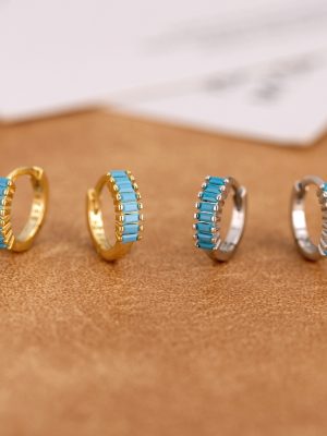 S925 Sterling Silver Diamond Geometric Square Ear Buckle Women's Simple Personality Fashion Design Earrings