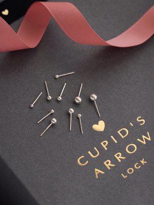 S925 Sterling Silver Beanie Earrings Women's Mini Small Silver Beads Ball Earrings Men's Ear Stick Simple Ear Bone Nail HME