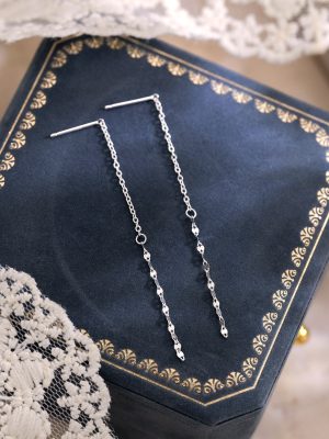 S925 Sterling Silver Tassel Ear Line Women's Simple Gentle Elegant Earrings Commuter Joker Design Ear Jewelry Wholesale