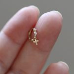 Body 925 Silver Plated 18K Gold Mini Cross Small Ear Buckle Ear Ring Japanese Style Light Luxury Design Earrings Earrings