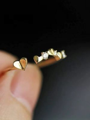 S925 Sterling Silver Plated 14K Gold Platinum Women's Open Ring Ring Adjustable Tail Ring Exquisite Temperament Small Fresh ins Style