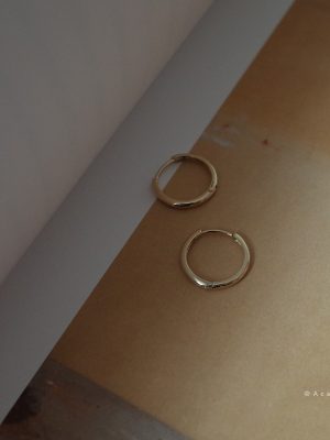 Body S925 Sterling Silver Plated 14K Gold Ear Buckle Extremely Fine Glow Mini Ear Ring Temperament All-match Earrings Ear Bone Ring Female HME