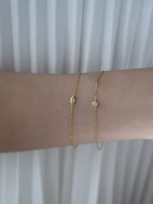 Japanese S925 Sterling Silver Plated 14K Gold Horse Eye Diamond Bracelet Women's Design Light Luxury Triangle Shape Bracelet Ouni Na