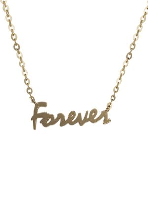 S925 Sterling Silver Plated 14K Gold Necklace Women's Forever English Temperament Design Personality Fashion Clavicle Chain Ouni Na