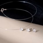 color: Fireworks cut white zirconium / Style: Necklace: 6mm (45cm long)