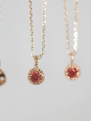 Rose ~ S925 Sterling Silver Plated 18K Gold Simple Joker Retro Red Zircon Pendant Necklace Female Temperament HME