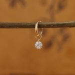 Jennie S925 Sterling Silver Plated 18K Round Zircon Earrings Earrings Little Red Book Minimalist DIY All-match HME