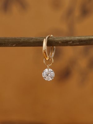 Jennie S925 Sterling Silver Plated 18K Round Zircon Earrings Earrings Little Red Book Minimalist DIY All-match HME