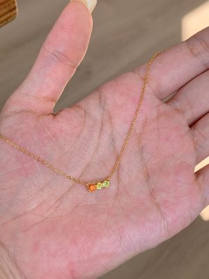 S925 Sterling Silver Plated 18K Gold Color Zircon One-line Diamond Necklace Women's Design Simple Exquisite Clavicle Chain HME