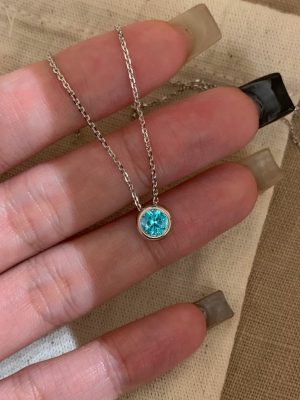 S925 Sterling Silver Gold Plated Palay Color Zircon Classic Round Bubble Pendant Extreme Wind Women's Clavicle Chain Necklace HME