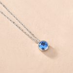 color: Blue Zirconium (March) / Style: white gold