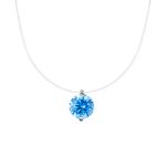 color: 6mm aquamarine zirconium / Style: White gold 45cm