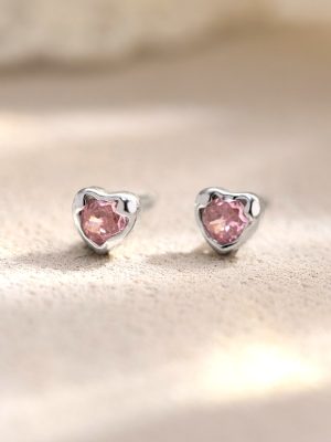 S925 sterling silver sweet love earring female small fresh girl heart ear bone nail commuter all-match small exquisite earrings