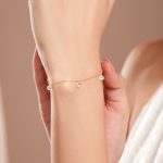S925 Sterling Silver Plated 14K Gold Zircon Bracelet Women's Extremely Fine Stacked Design Light Luxury Gypsophila Bracelet Ouni Na