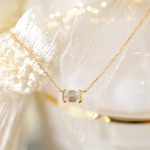 S925 Sterling Silver Plated 14K Gold Cultivated Diamond Clavicle Chain Shaped Cut Zircon Edge-set Light Luxury All-match Necklace Ouni Na