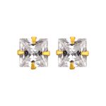 color: Square Stud Earrings [Gold]] / Style: 4mm
