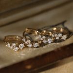 "shimmer" S925 sterling silver plated 18k gold inlaid zircon earring earrings earrings simple earrings everyday all-match HME
