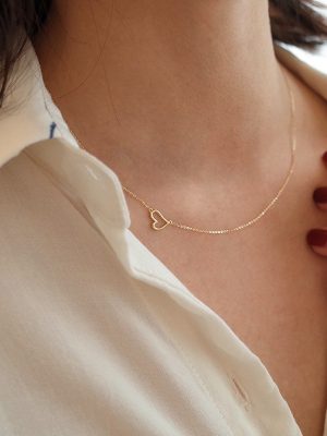 S925 Sterling Silver Plated 14K Gold Love Necklace Women's Simple INS Elegant All-match Pendant Minimalist Small Clavicle Chain