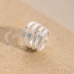 color: Aquamaro wire drawing ring-silver / size: US Code 6