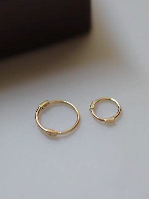 S925 Sterling Silver Plated 14K Gold Jennie Sparkling Mini Earrings Ear Bones Minimalist Minimalist Minimalist Small Ear Buckle HME