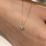 Lucky Grass ~ S925 Plated 14K Gold Inlaid Zircon Super Flash Four-leaf Clover Pendant Necklace Clavicle Chain Exquisite Ceremony Korean Style