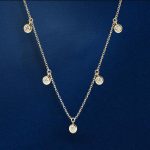 S925 Sterling Silver Plated 18k Gold Classic Bubble Zircon Pendant Necklace Women's Clavicle Chain Minimal Wind Detailed Mini HME