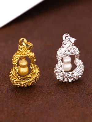 S925 Sterling Silver Flash Woven Smart Fulu Gourd Pendant Necklace Women's Light Luxury Fashion All-match Collarbone Chain