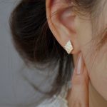 London Girls S925 Sterling Silver Plated 14K Gold Earrings Women's Full Diamond Inlay Light Luxury Exquisite Diamond Earrings Ouni Na