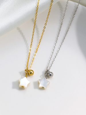 S925 sterling silver Polaris magic color white butterfly shell necklace women's 2025 new design simple all-match clavicle chain