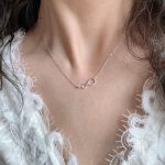 S925 Sterling Silver Plated 18K Gold Unlimited Symbol 8-Character Zircon Necklace Women's Simple Girly Atmosphere Clavicle Chain