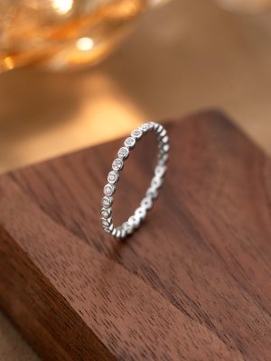 S925 Sterling Silver Personality Micro-inlaid Honeycomb Closed Ring Simple Fashion Full Circle Single Rig Diamond Classic Finger Ring