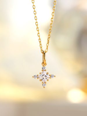 S925 Sterling Silver Light Luxury Cross Necklace Women's Exquisite Zircon Princess Style Clavicle Chain Design High-grade All-match